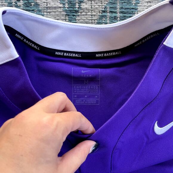 Nike‎ Team Engineered Baseball Men's Jersey Purple White NWT - Size M - Picture 4 of 9